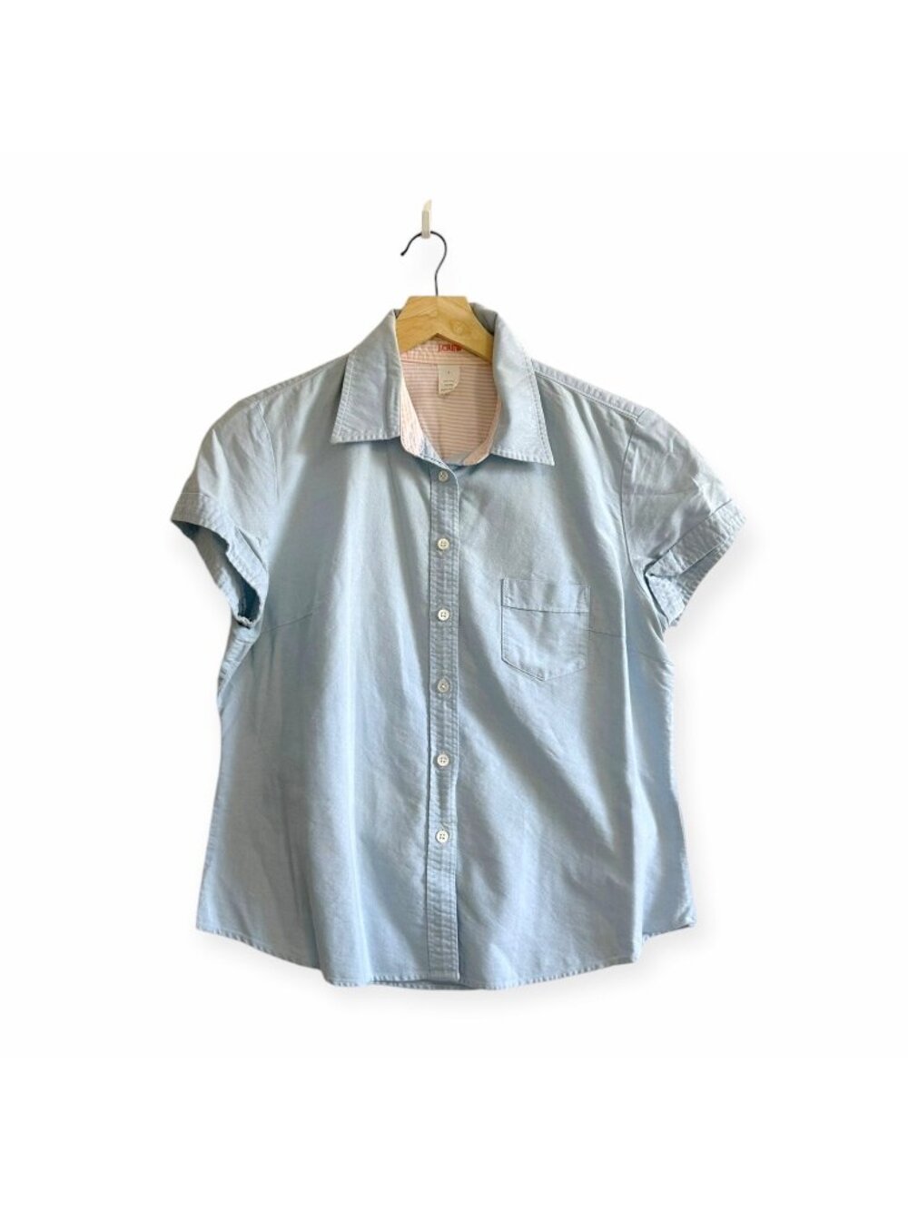 Vintage Y2K J.Crew Short Sleeve Oxford Shirt, Size L, Blue